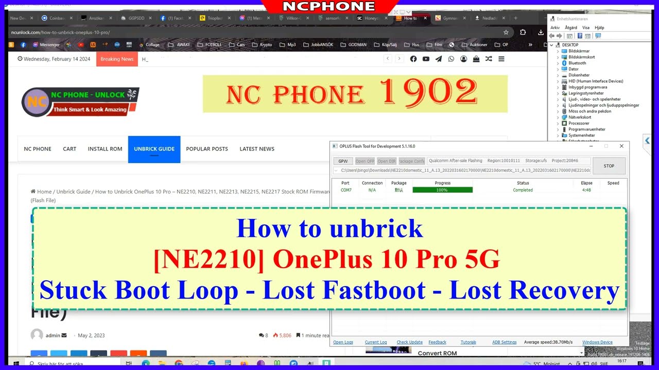 How to Unrbick OnePlus 10 Pro 5G NE2210 Stuck EDL boot loop - No Fastboot - No Recovery