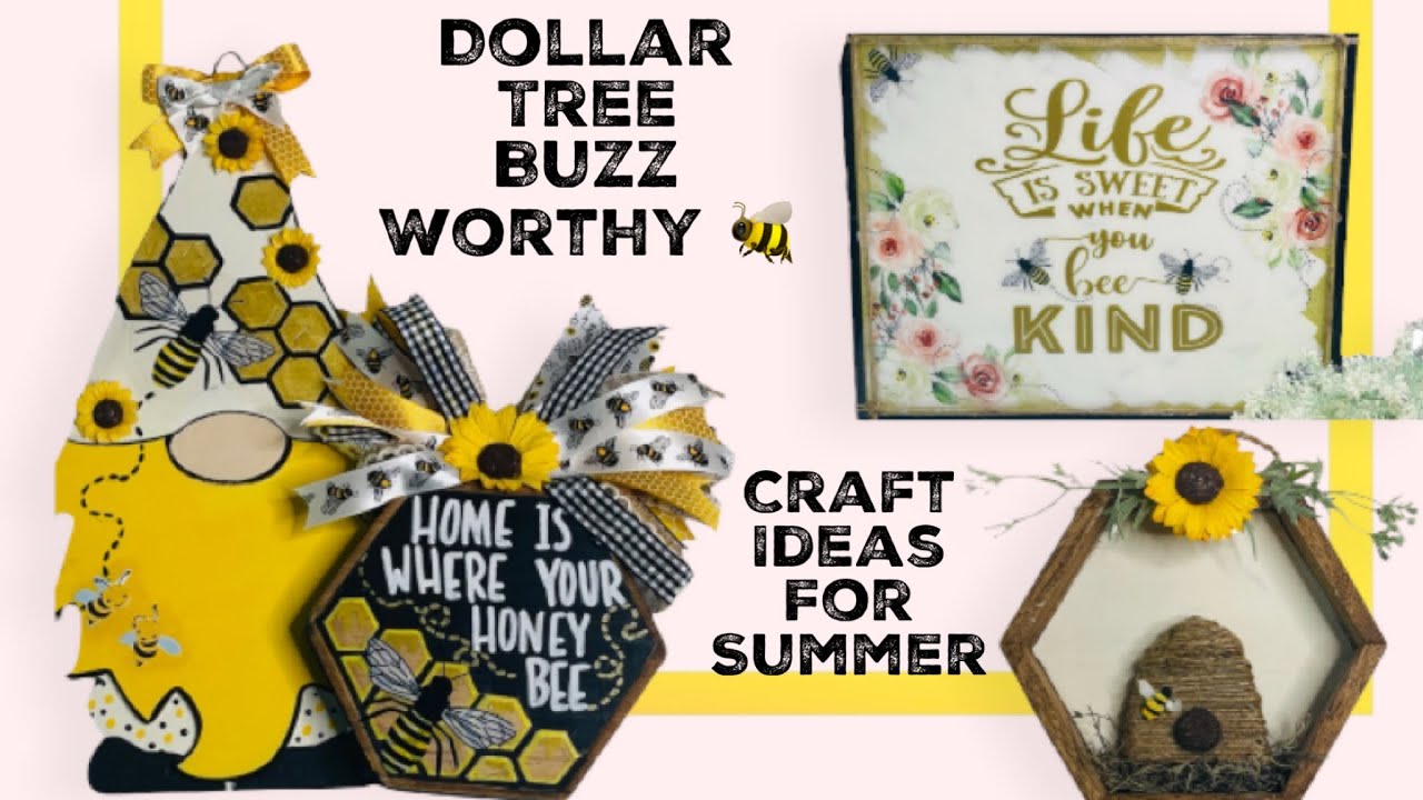 3 NEW BUMBLE BEE Dollar Tree DIY DECOR IDEAS