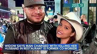 Man charged with killing man in TX restaurant is ex-coworker: widow