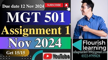 MGT501 Assignment 1 Solution 2024/  MGT501 Assignment 1 2024/ MGT501 Assignment 1 Solution fall 2024