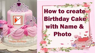 How to create Birthday Cake with Name and Photo Online | Design Multitips screenshot 5