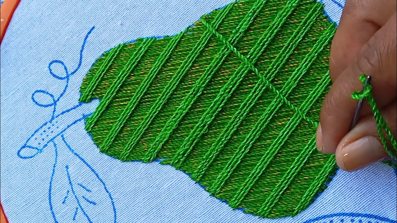 puntada fácil para rellenar pera#18🍐super fácil y adaptable para cualquier diseño