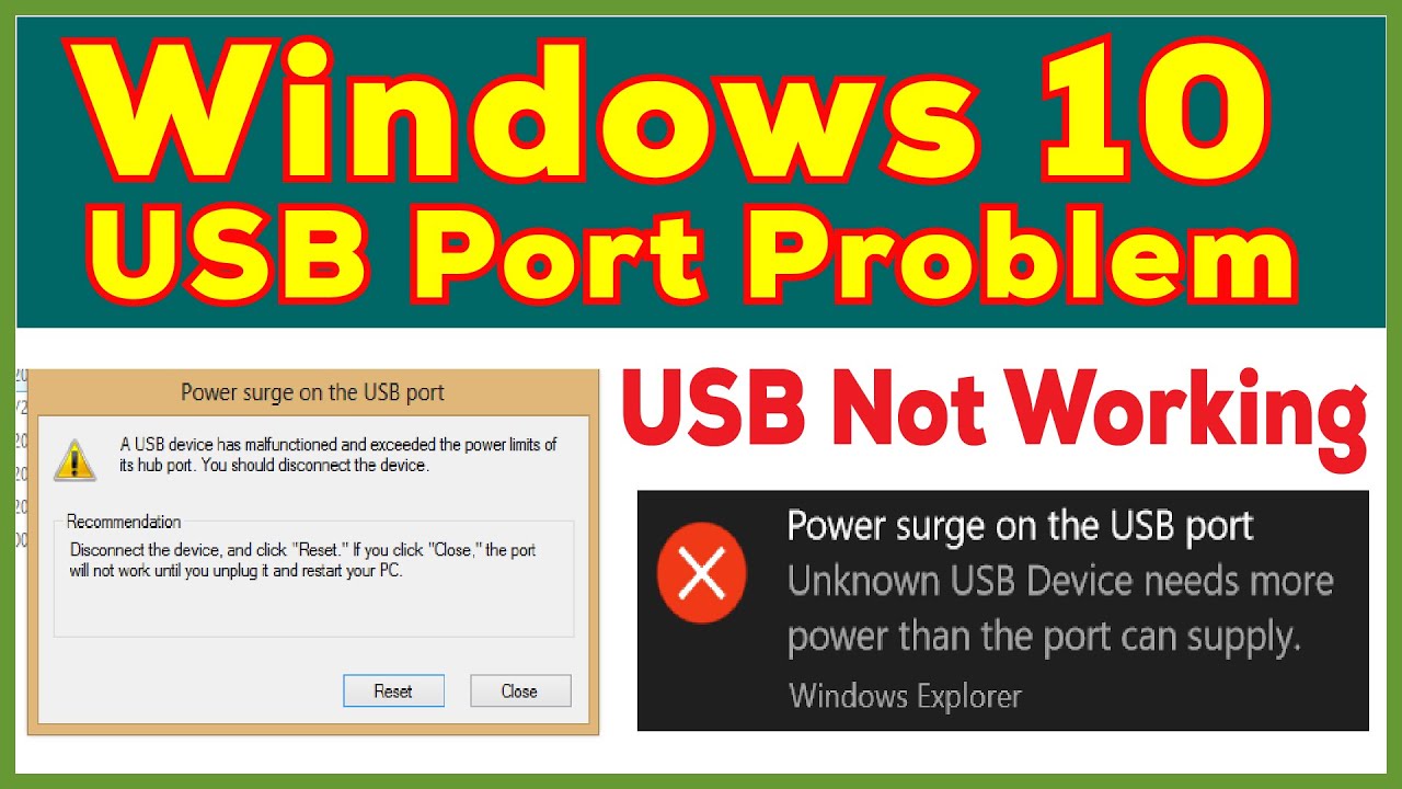 How to Fix the USB Port Power Surge on Windows 10/7 USB Port Not