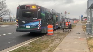 Onboard 2021 SMART New Flyer XD60 Xcelsior Articulated Route 563 fast Gratiot #4019