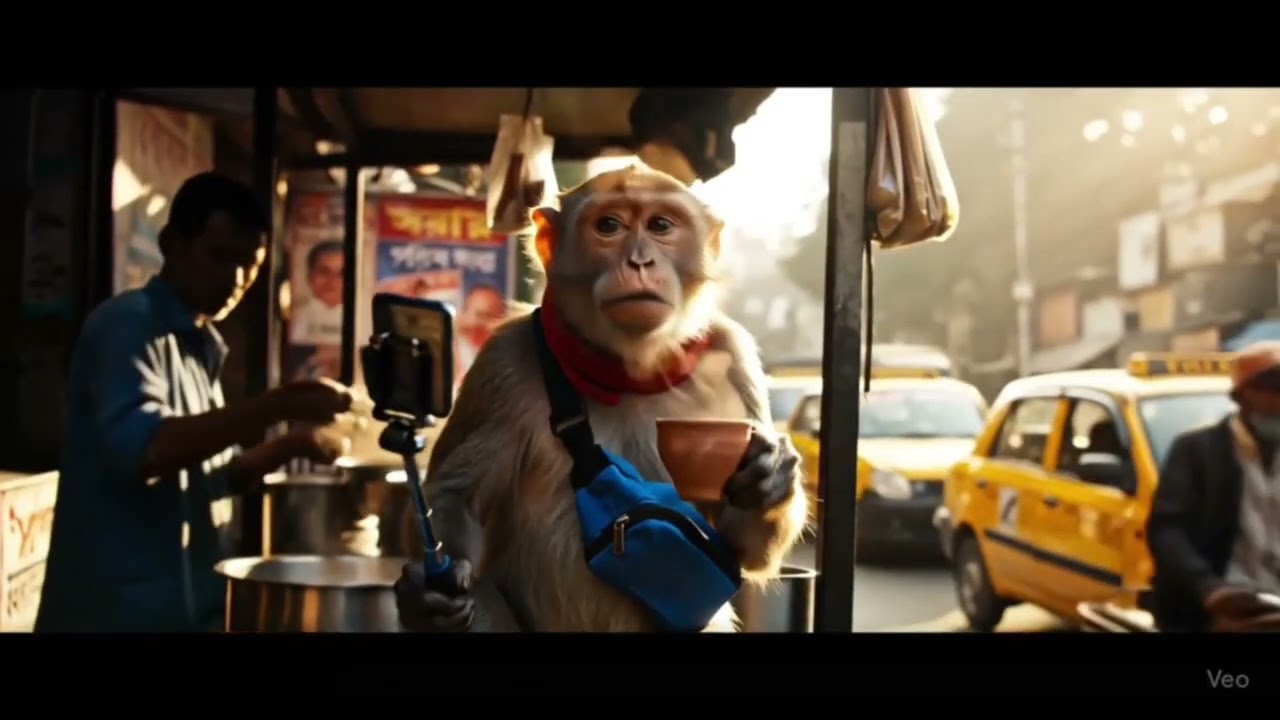 Urban Monkey’s First Vlog in Kolkata! 🐒Exploring Kolkata Streets | Google Veo 3  |