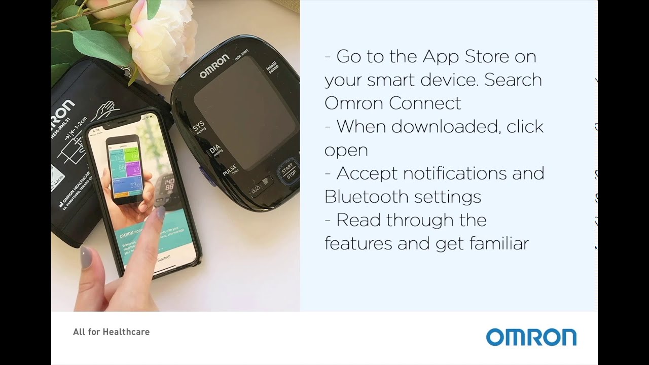 How to Use Omron HEM 7124 - Digital Blood Pressure Monitor & sync with Omron  Connect App. 