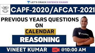 PYQs on Calendar (Part-2) | Reasoning | Target CDS/CAPF/NDA/AFCAT 2020-2021