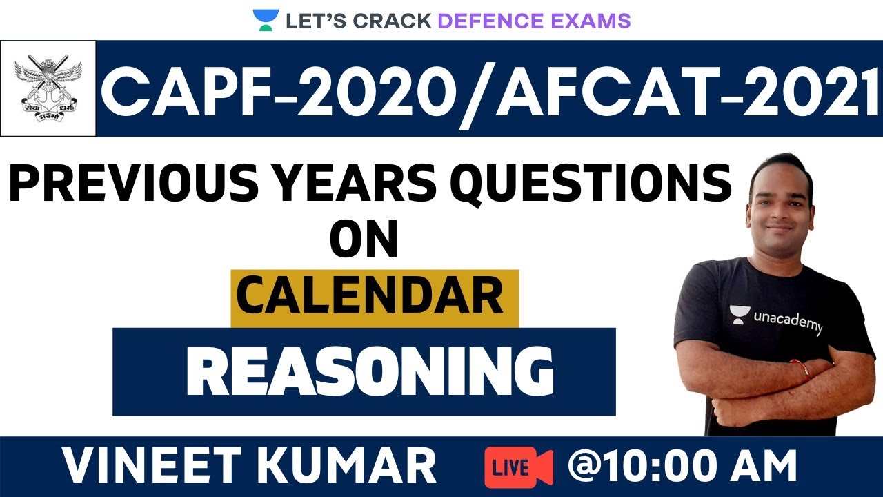 PYQs on Calendar (Part-2) | Reasoning | Target CDS/CAPF/NDA/AFCAT 2020-2021