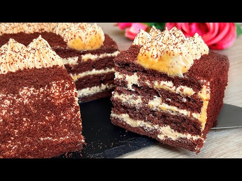 Karamellkuchen in 15 Minuten! Sanft und sehr lecker. Einfaches Rezept! 😋🎂