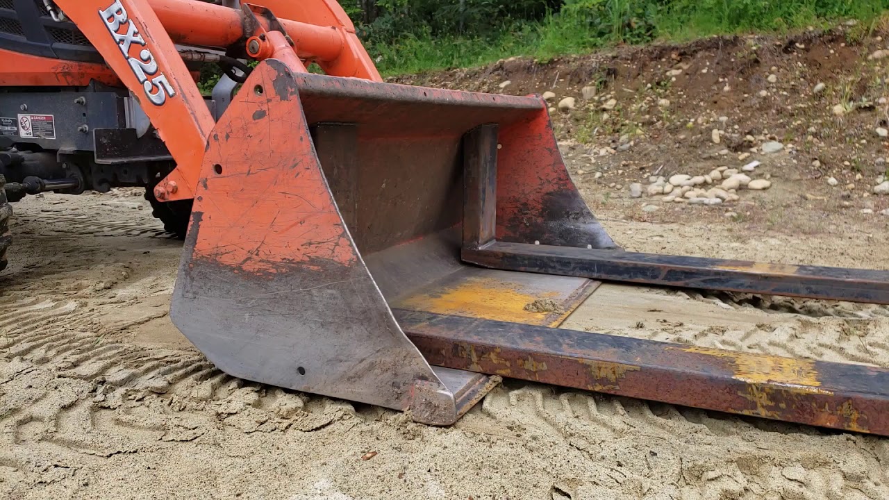 Kubota Bx Backhoe Working And Homemade Fel Bucket Pallet Forks Youtube