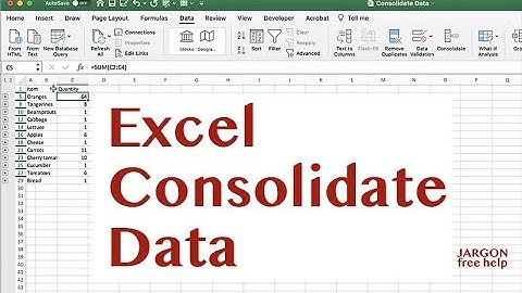 Excel: How to Use Consolidate