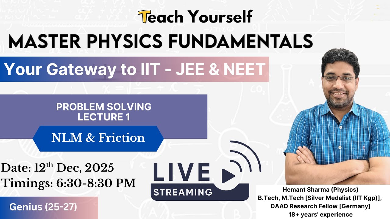 Problem Solving : NLM & Friction Lecture - 1 - YouTube