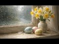 Cozy Rainy Easter Windowsill with Daffodils | 4K Frame TV Art