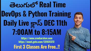 (తెలుగులో)New DevOps & Python Daily Training DEC 11th 7AM to 8:15AM-Terraform-Docker-Jenkins-ADO