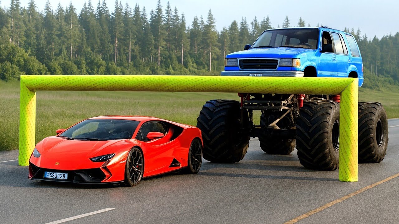 Cars vs Low Pipes Challenge #7 in BeamNG Drive! 