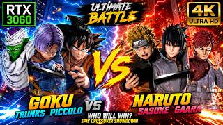 GOKU TRUNKS & PICCOLO VS NARUTO SASUKE & GAARA🔥| Anime Battle in Jump Force! ⚔️ RTX 3060 4K Gameplay