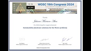WOSC 2024 Keynote Juliana Mariano Alves: Water Governance for Sustainability.
