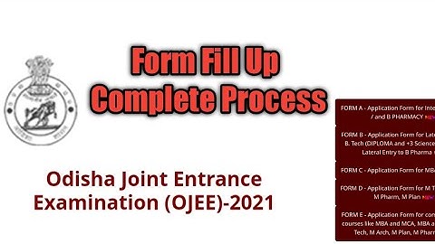 OJEE - 2021 FORM FILL-UP in detail