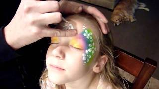 Rainbow Flower Face Painting Resimi