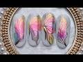 Chrome ombre butterfly and feather nail art made easy for beginners