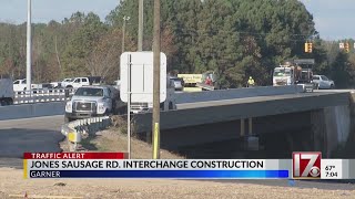 Jones Sausage Rd bridge over I-40 closed near Garner