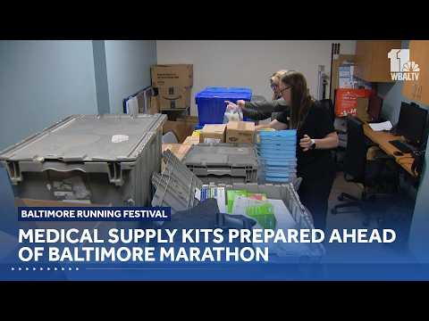 Medical supply kits prepared ahead of marathon