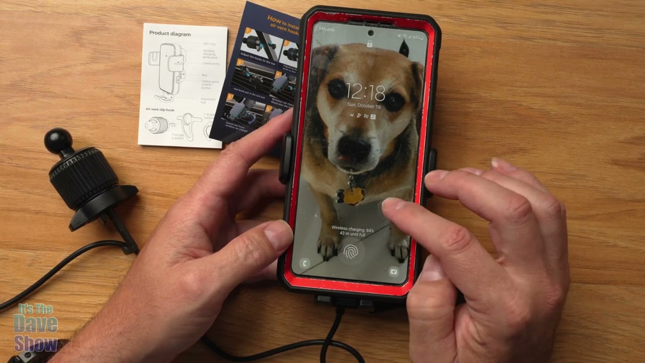 Wireless Car Charger Phone Mount: Dual Coil LED 15W Cell Phone Fast Charging Vent Holder