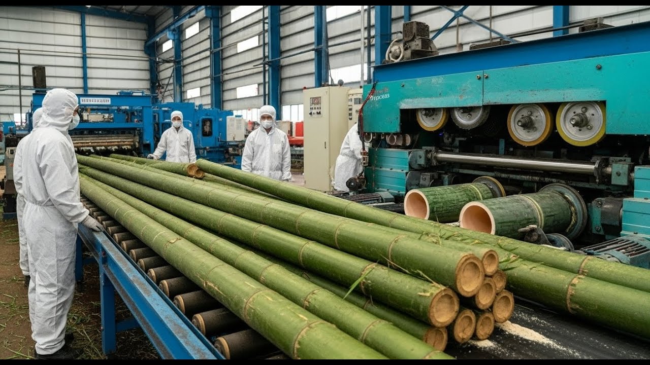 How Bamboo Plywood Is Made | Inside a Mega Bamboo Factory 