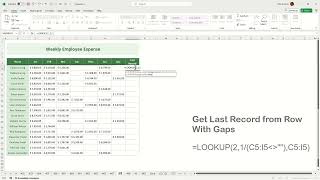 Get last value in a row with gaps in Excel - #excel  #tips and #tricks #shorts