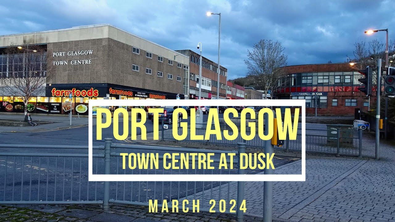 Port Glasgow Town Centre at Dusk March 2024