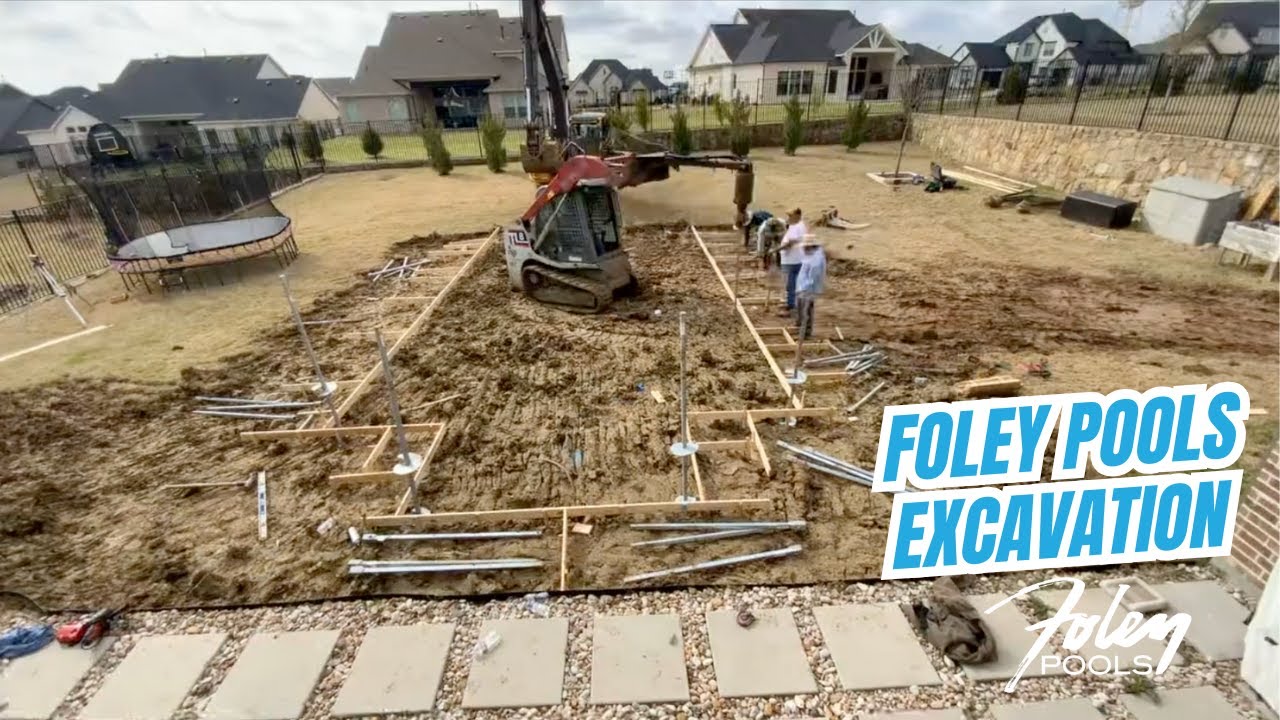 Pool Dig with Piers Time Lapse | Grading, Forming & Excavation by Foley ...