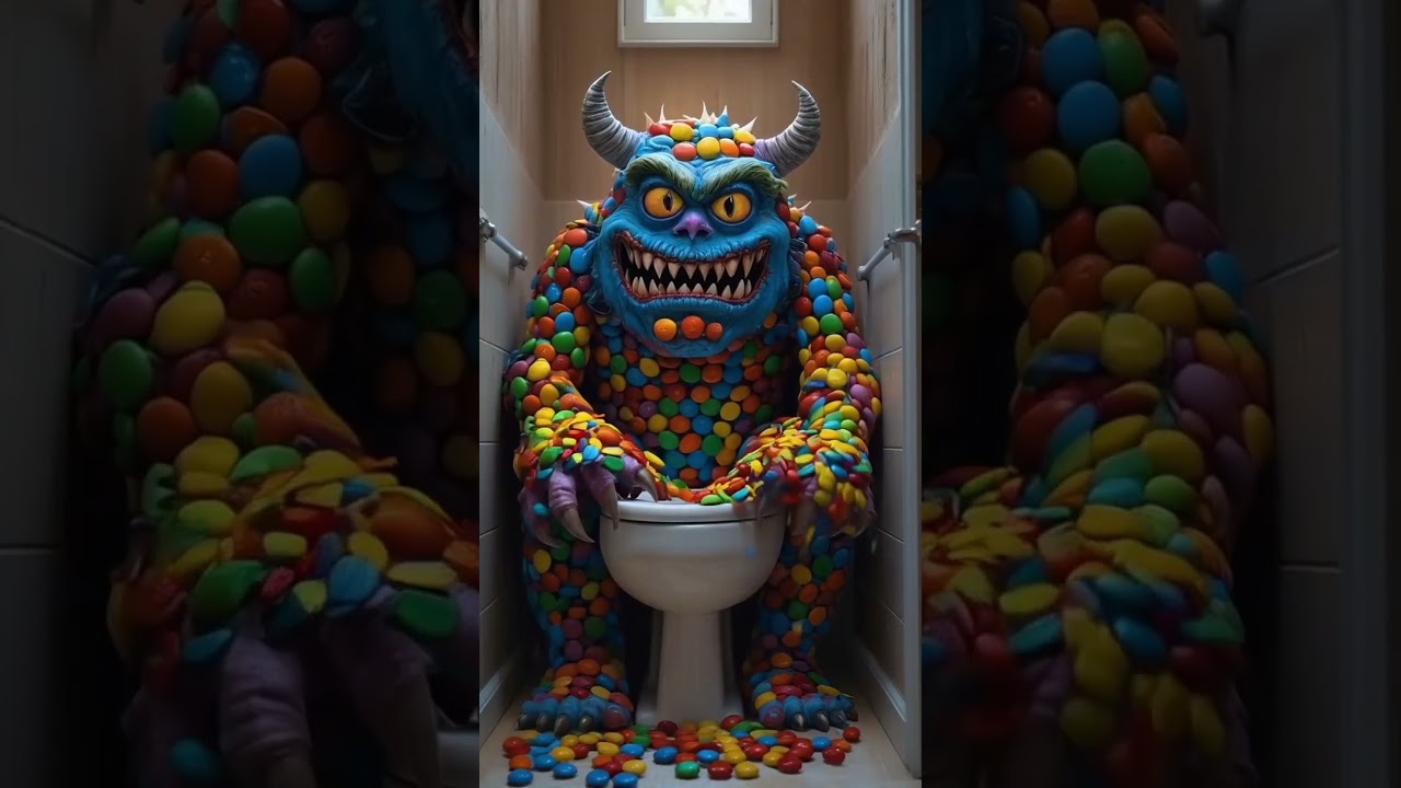 Candy Monster in the Bathroom 😱😂 
