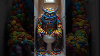 Candy Monster in the Bathroom 😱😂 #shorts