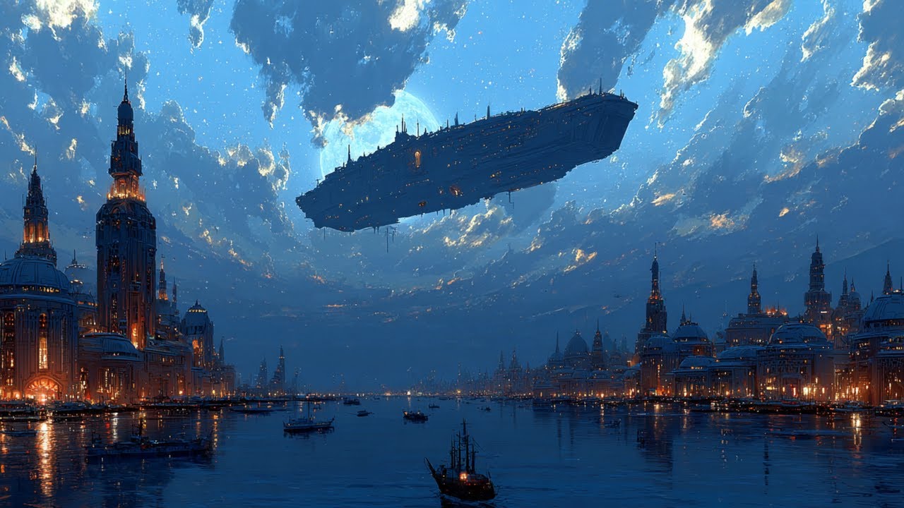 Port Noctis — The Midnight Anchorage | Ambient Sci-Fi Harbor | 4 hour Deep Study | Coding  |  Vibes