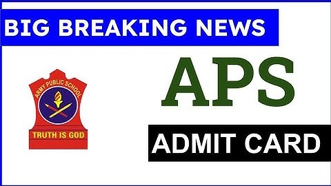 APS AWES ADMIT CARD NOV CSB 2022