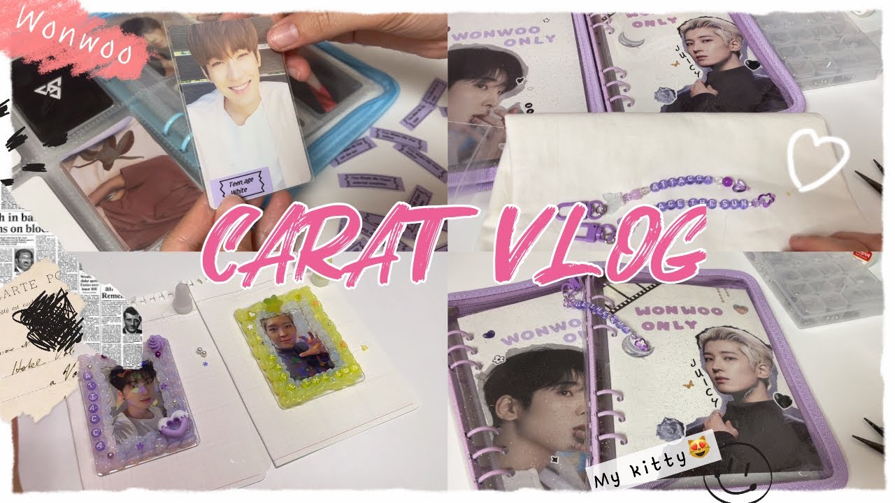 [캐럿로그]#31 원우 포카 정리하고 바인더 셋업 완❤️‍🔥 | 포카 라벨링 | 비즈키링 제작 | 데코덴 탑꾸