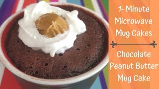1-minute microwave chocolate peanut butter mug cake | recipe