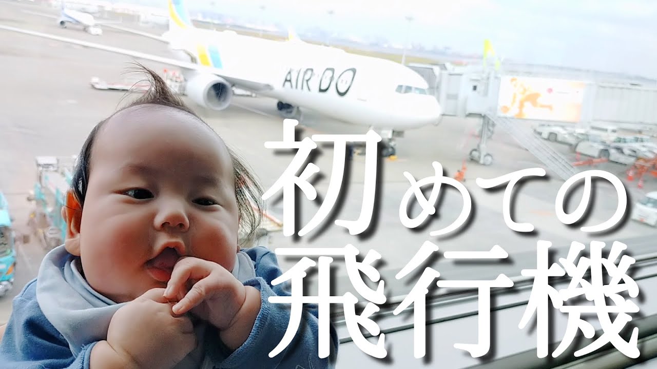 【飛行機】生後3ヶ月の赤ちゃんと犬を連れて宮崎帰省！着陸時の表情が可愛いすぎるw