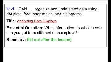 11.1 - Analyzing Data Displays