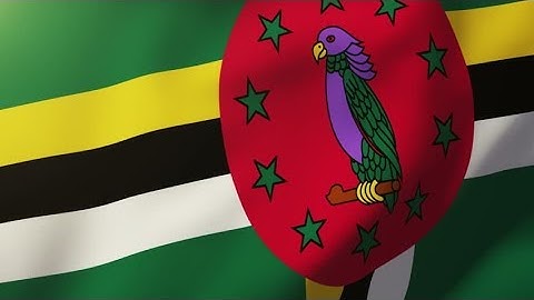 4K Dominica flag waving in the wind. Looping sun rises style. Animation loop Stock video