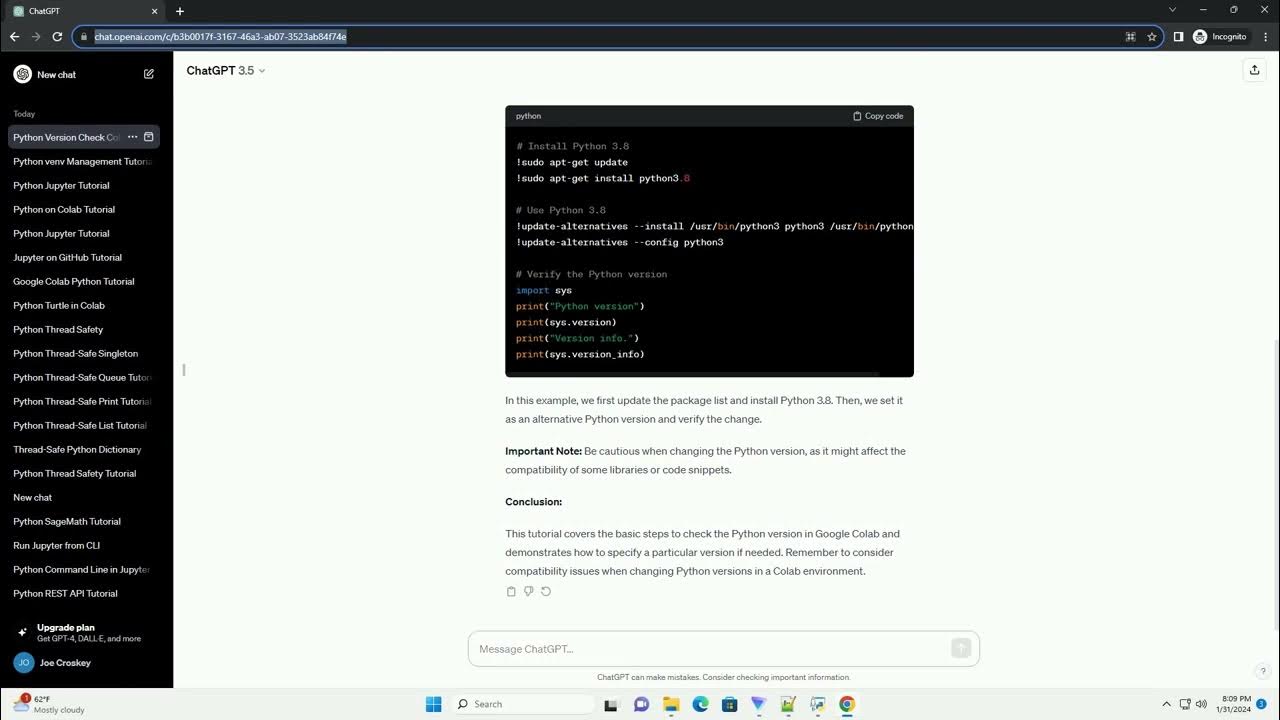 python version check colab - YouTube