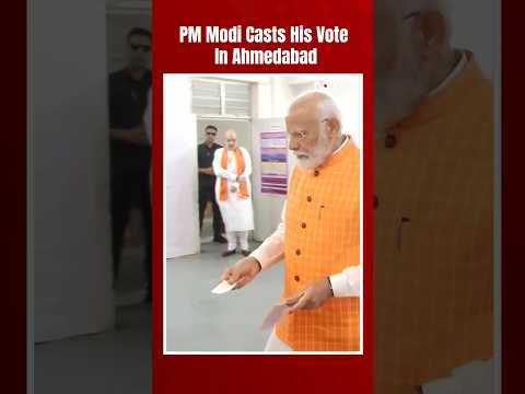PM Modi Votes In Ahmedabad, Huge Crowd Gathers Outside Voting Booth @NDTV