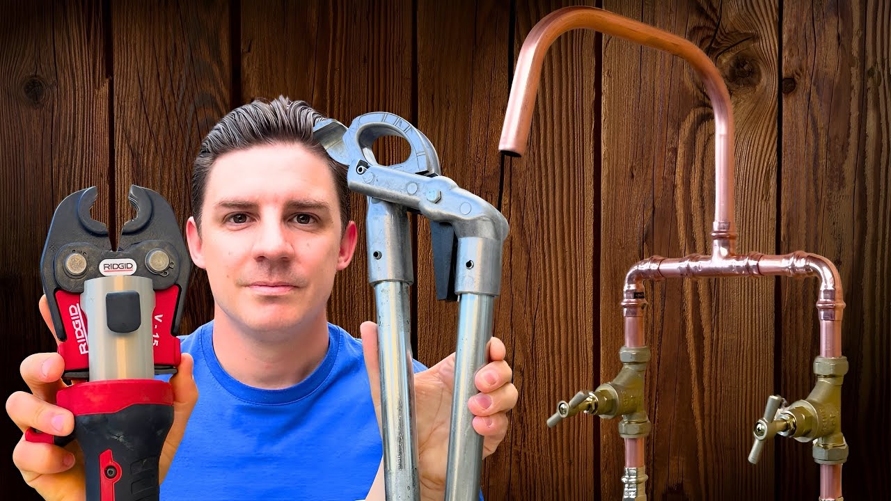 Pipe bending and pressing a copper tap!