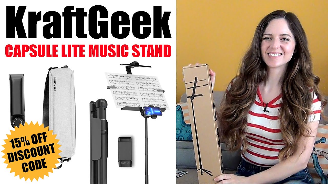 KraftGeek Capsule Lite Music Stand - For Musicians On The Go! REVIEW + DISCOUNT CODE
