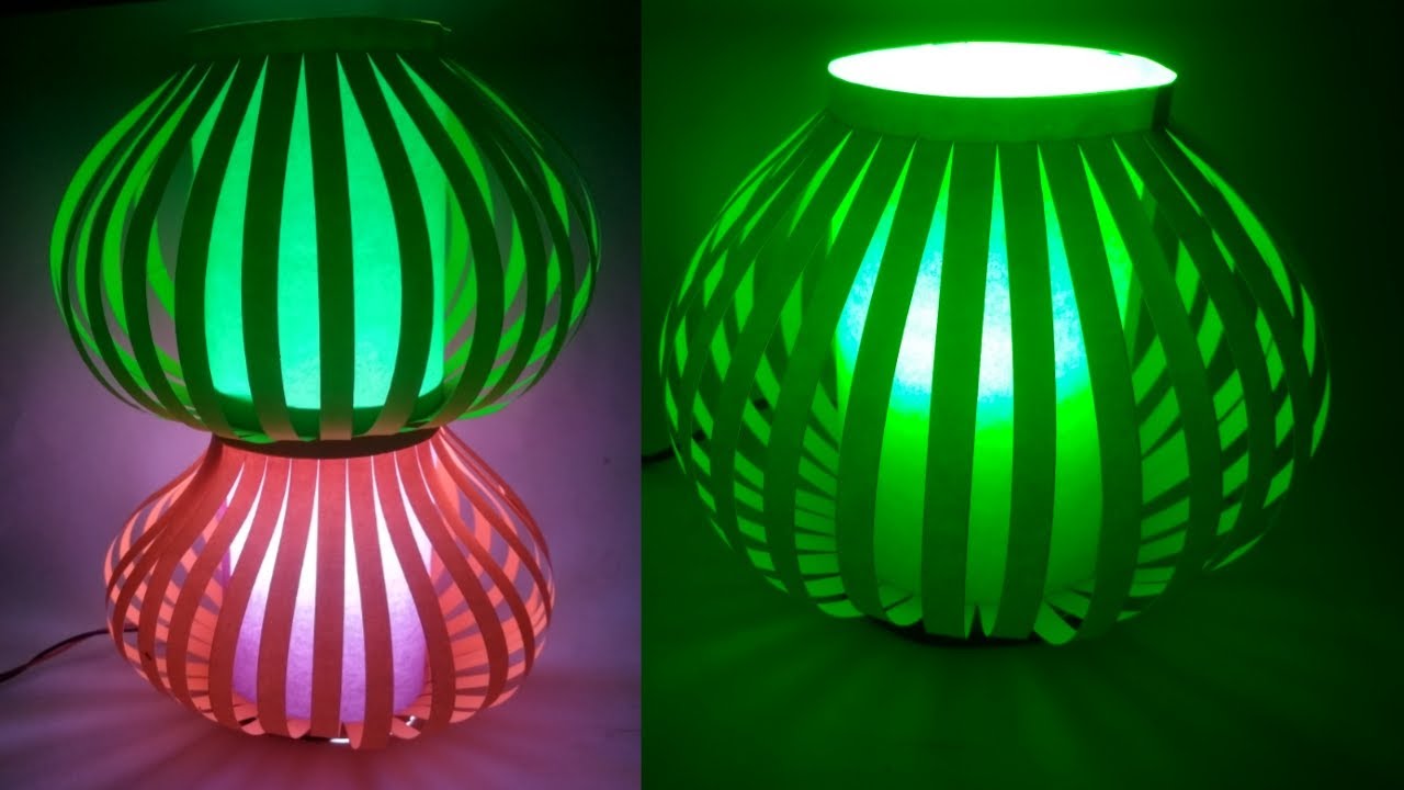 How to make paper lamp at home easily. নিজেই কাগজের lamp তৈরি করুন খুব