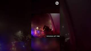 Texas toddler rescued from burning apartment building #Shorts