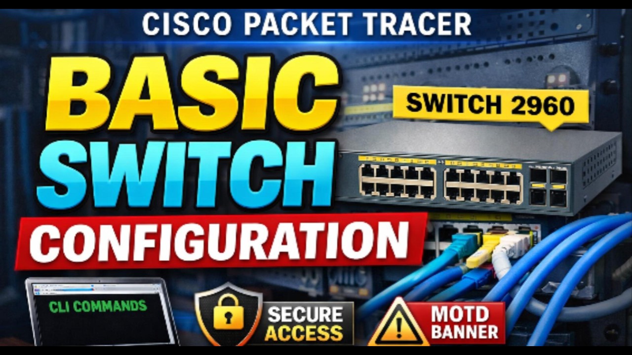 Cisco 2960 Switch Configuration Step by Step | CCNA Beginner Lab ...