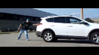 Terrifying ONE ARM  Stop & Push Of Runaway SUV