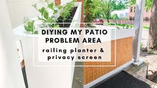 DIY Balcony/Patio Privacy Screen &amp; Easy Railing Planter Box