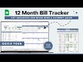 How to track bill payments  12 month bill calendar and bill tracker  google sheets spreadsheet